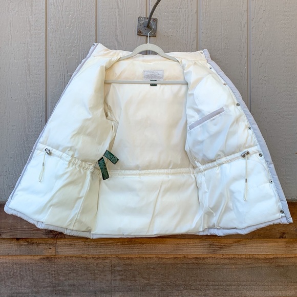 Ralph Lauren white gray insulated winter down snap zip closure puffer jacket - Picture 7 of 16